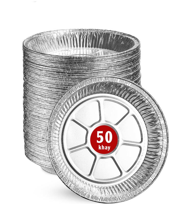 [Miễn Ship] 50 Khay Giấy bạc Lót Nồi Chiên Không Dầu, Lò Nướng - Khuôn Đĩa Nhôm đựnġ Thức Ăn, Thực Phẩm - Size 22cm
