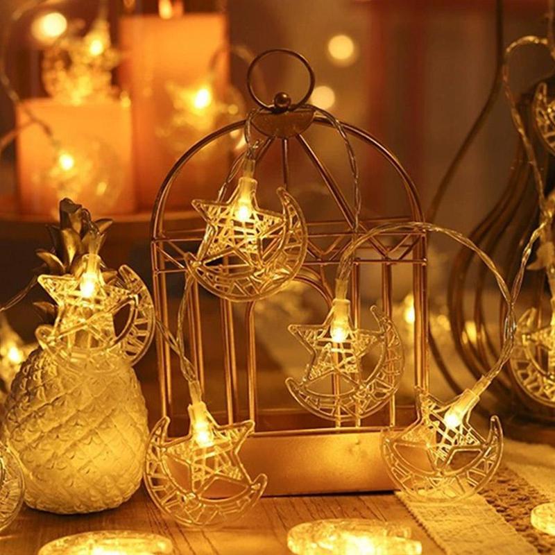 Product Introduction of Ramadan Festival Decorative Light String Moon Star Light String Castle Octagonal Star Led Atmosphere Decorative Light Lantern 23