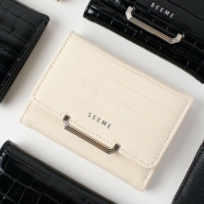Ví đựng tiền mini da cá sấu SEEME Follie Wallet dáng ngắn