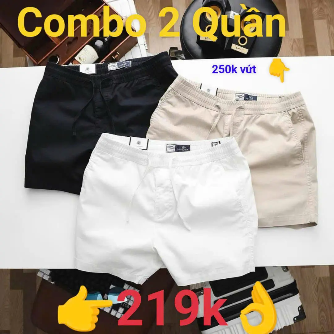 COMBO 2Quần short kaki nam phong cách,chất kaki cotton co dãn  mát mịn ,size từ 40-76kg