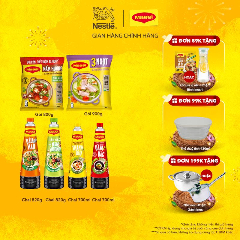 Nestlé VN - Gia vị MAGGI SIZE LỚN tiết kiệm, đủ vị, tự chọn theo ý thích: Hạt nêm, Dầu hào, Nước tương, Nước mắm - ST