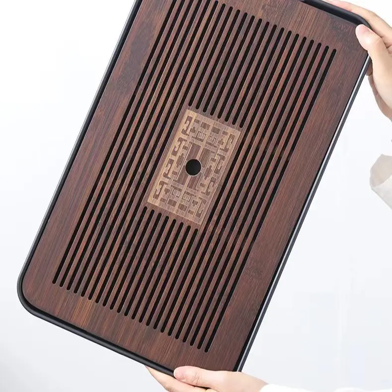 Khay trà tre đựng ấm chén cao cấp 5