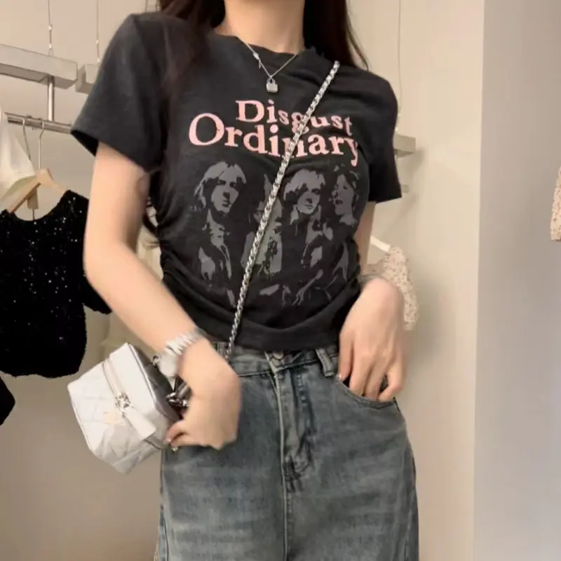 Áo Croptop Nữ Rút Dây Tay Ngắn Dáng ôm Sơ Mi Shirt