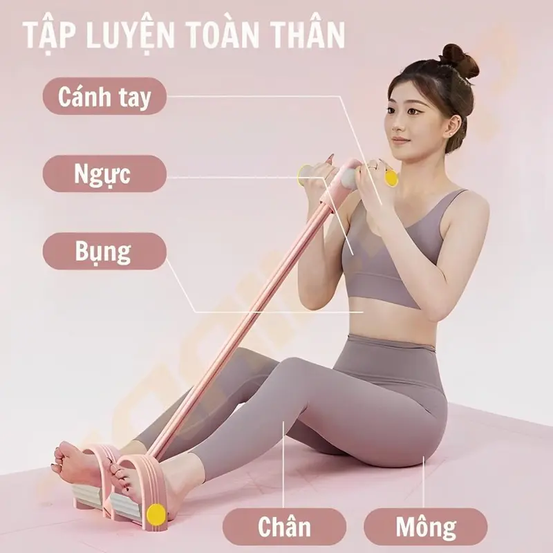 Dây Tập Bụng, Dây Kéo Đàn Hồi Kháng Lực 4 Ống Cao Su Tập Thể Dục, Tập Gym, Tập Yoga, Dây Kháng Lực Tại Nhà 6