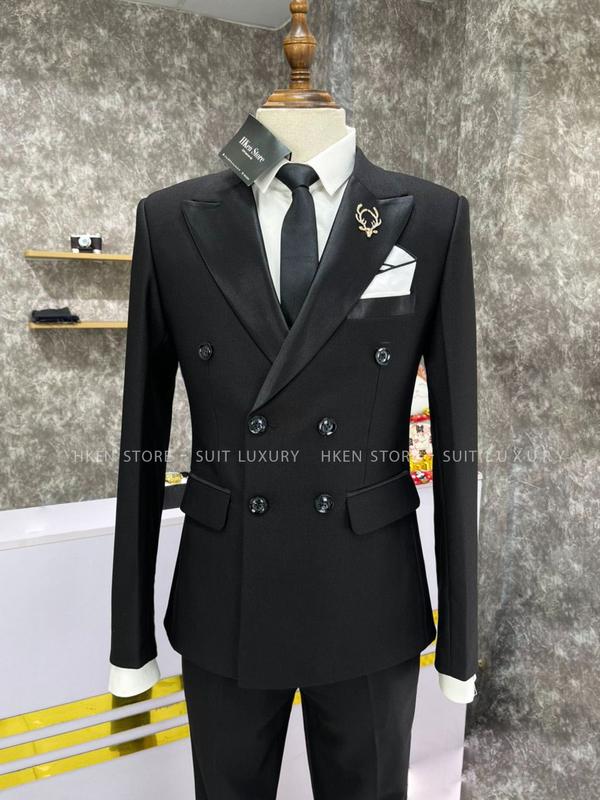 Vest nam cao cấp - Mẫu VEST đen. Suit nam đẹp. Bộ gồm 1 áo vest + 1 quần tăng chỉnh cạp. 1