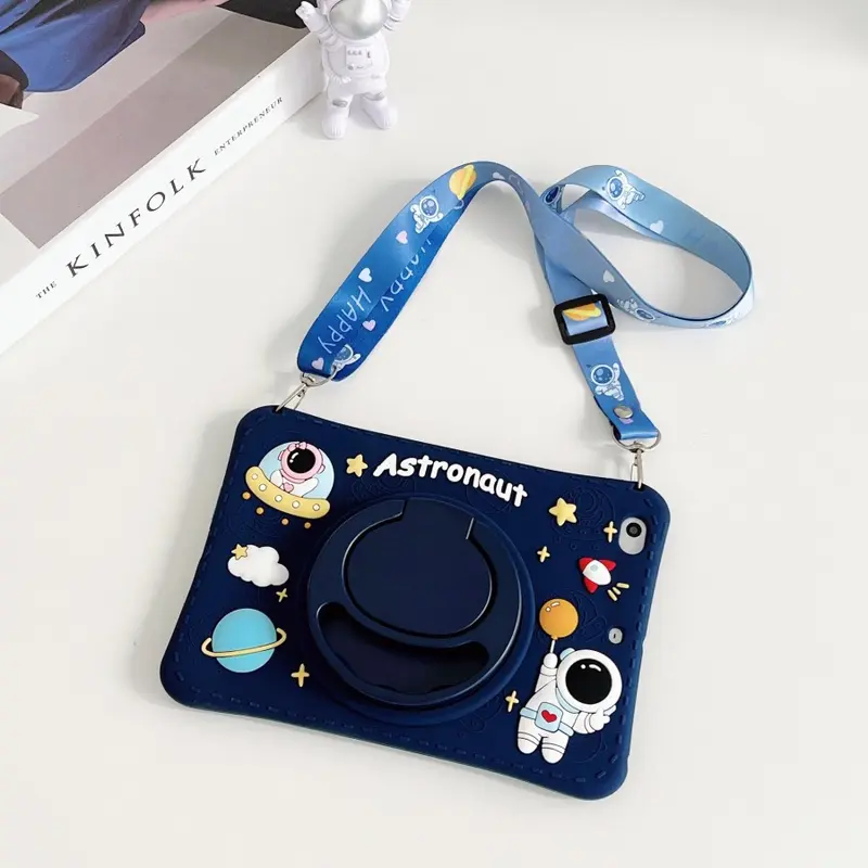 Softcase For Samsung Tab A8 10.5 inch 2022 X205 X200 Kid Kids Casing Rotating Rotate Case Cover Cute Kesing Anak Karakter Lucu Pelindung Tablet Free Tali Selempang Akrilik Acrylic Trifold Flipcase Bookcover Sticker Stiker 4