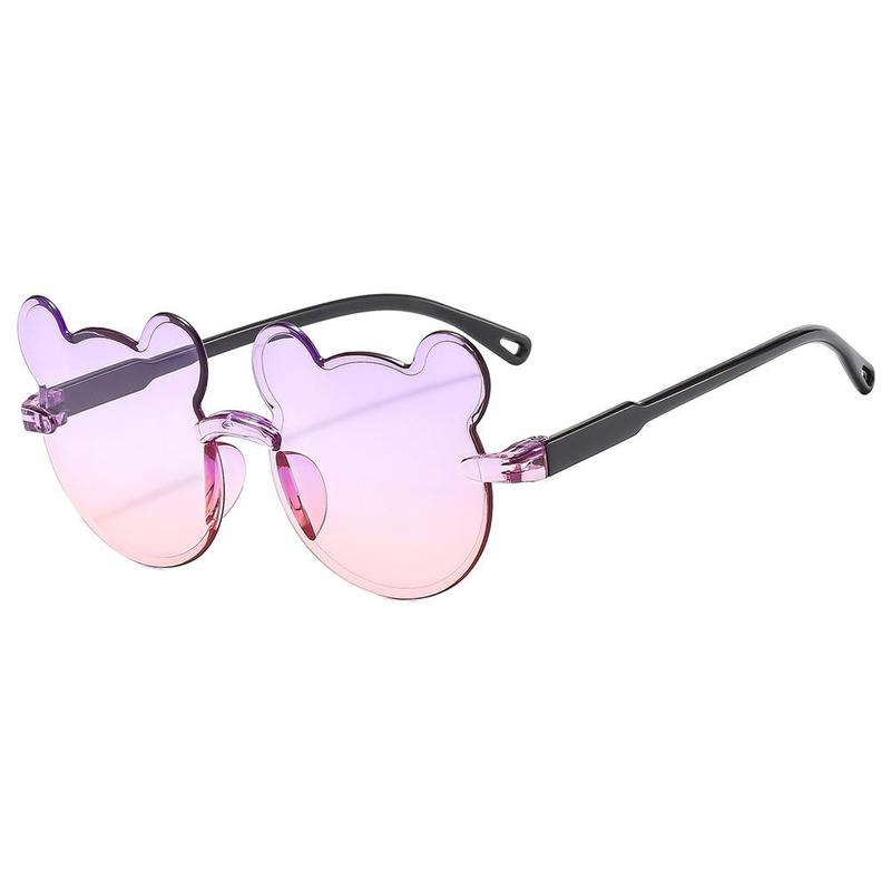 Product Introduction of Korean Version Fashion Cute Gradient Color Bear Conjoined Piece UV Protection Children Sunglasses 19