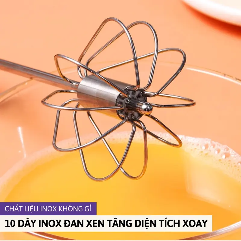 Cây Đánh Trứng Que Đánh Trứng Chất Liệu Inox 304 Không Gỉ Cán Dài 26cm An Toàn Dễ Chùi Rửa Tiện Lợi RIN 5