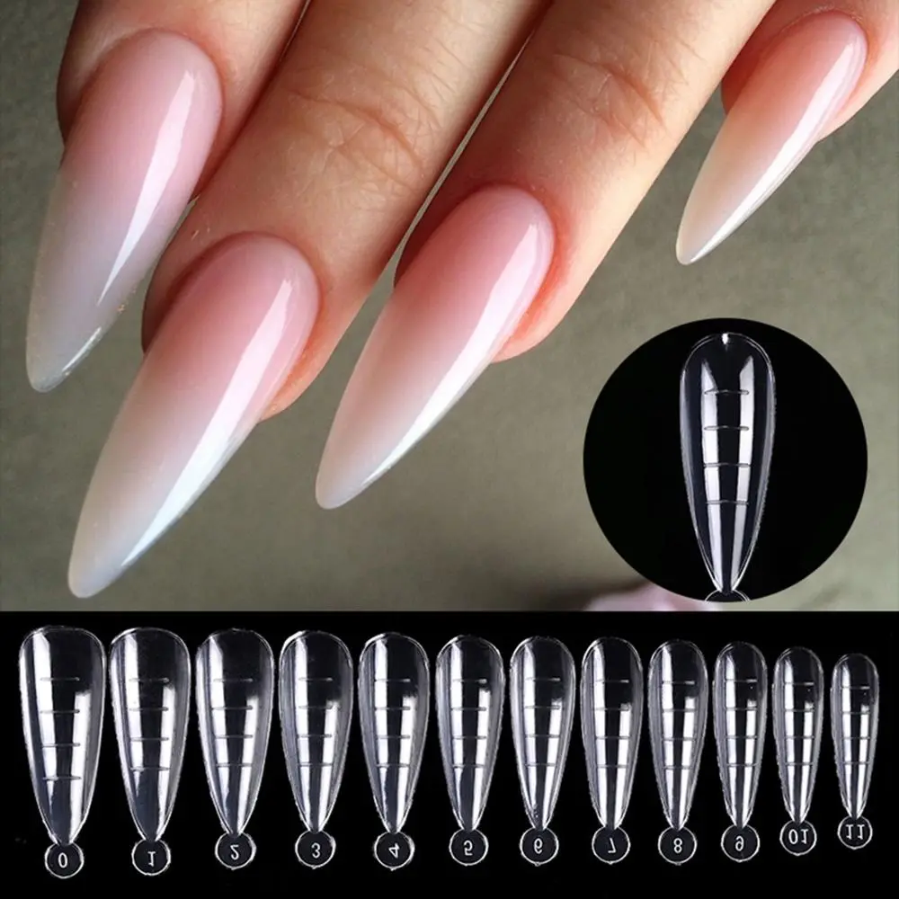 60Pcs/Bag Professional Manicure Tools DIY Fake Nails Extension Nail Dual Form False Nail Tips Nail Mold