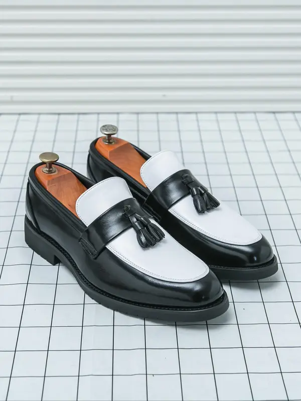 Men's Fashionable Patchwork Design Slip on Loafers, Casual Comfortable Pointed Toe Flat Shoes for Party, Daily Clothing Decor for Men, Footwear 6