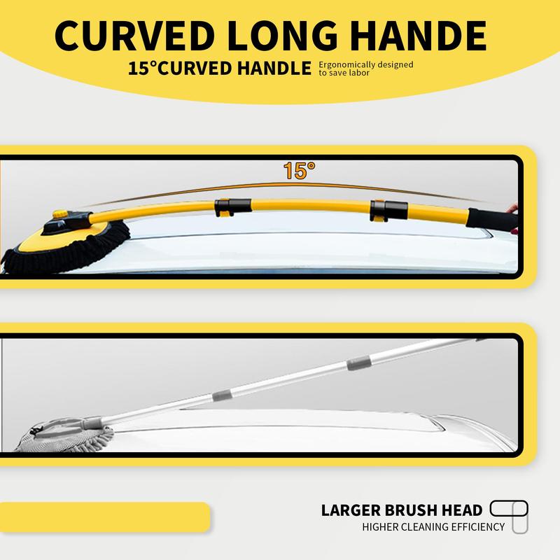 Product Introduction of Long Handle Car Wash Mop, Retractable Aluminum Alloy Rod & Soft Microfiber Brush Head, Car Wash Tool for Car, Truck, RV & Home Cleaning 2