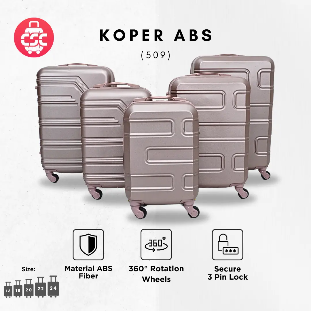 (509) Koper Sultan Rosegold 16, 18, 20, 22, 24 Inch Anti Pecah 4 Roda 360 Derajat Smart Lock