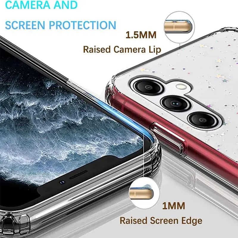 Glitter Phone Case, Clear Glitter Phone Cases for Samsung Galaxy S25 Ultra S24 S23 S22 S21 S20 Plus Ultra S24FE, Phone Accessories, Protector, Cover, Protective, for Cellphone 1