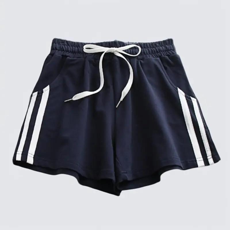 Quần đùi nữ Màu Đen, quần short thun nữ 2 sọc chất thun cotton thoải mái thoáng khí sport thun Quần Ngố Tập Thể Dục 4