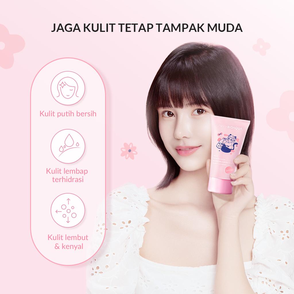 【Milk Brightening Set】BIOAQUA Milk Glowing  Facial   Skinacre Paket / Tea Tree Oligopeptide Acne Barrier Skincare kit Soothing Hydrating Face Wash  Cleanser +Toner +Sunscreen + Night Cream 【BPOM】