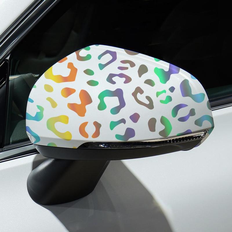Leopard Pattern Car Mirror Sticker, Waterproof & Durable Scratch Blocking Self-adhesive Car Decal, DIY Decorative Accessories for Car Body Mirror 2