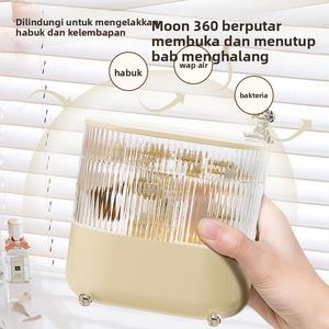 Kotak Penyimpanan Desktop, Kemas Rumah Mewah, Keperluan Harian, Barang Kemas dan Serba-serbi, Kalis Habuk dan Kalis Lembapan, dengan Penutup, Penyimpanan Kosmetik Berputar Supplies boleh diputar belajar kotak & tong penyimpanan