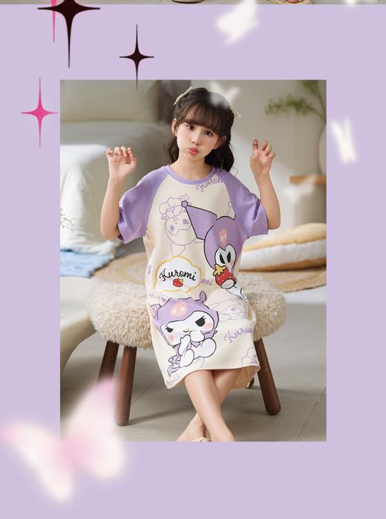 Product Introduction of 2024 New Princess Style Children's Pajamas for Girls Summer Parent-Child Baby Nightdress Thin Large Girl Homewear 15