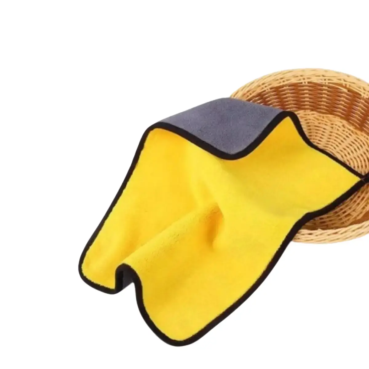 Lap Microfiber Premium 25x25 CM Kuning Abu Bagus - Lap Mobil Lap Motor Cleaning