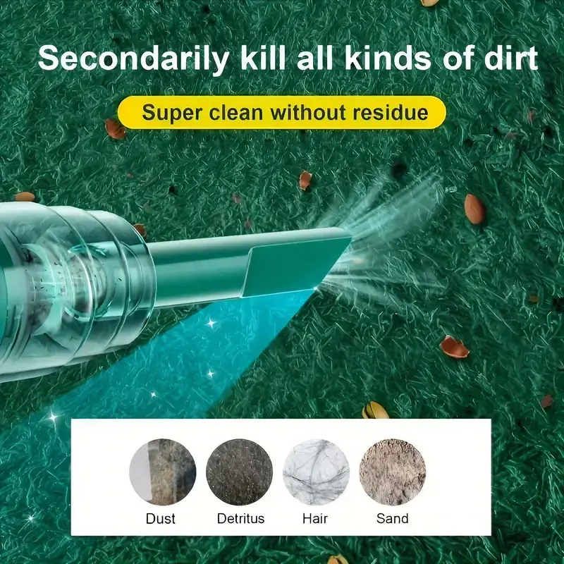 Portable Handheld Car Vacuum Cleaner, 1 Count Rechargeable Cordless Car Vacuum Cleaner, Lightweight Handheld Vacuum, Vacuum Extractor, Vacuum Cleaner Mop, Dust Extractor, Dry Vacuum, Vacuum Nozzles 8