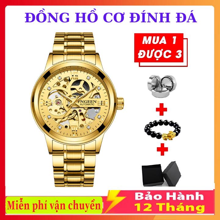  Đồng Hồ Cơ Nam Fngeen Đính Đá Sang Trọng Chống Nước 
