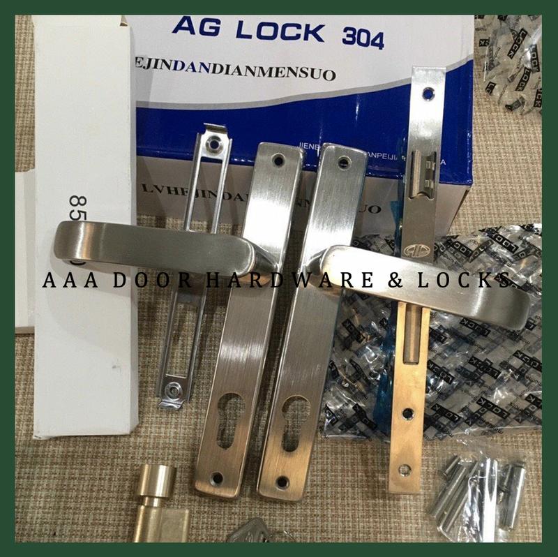 Khoá Tay Gạt AG inox dùng cho cửa nhôm sắt gỗ đố 3x6 hệ Việt Pháp
