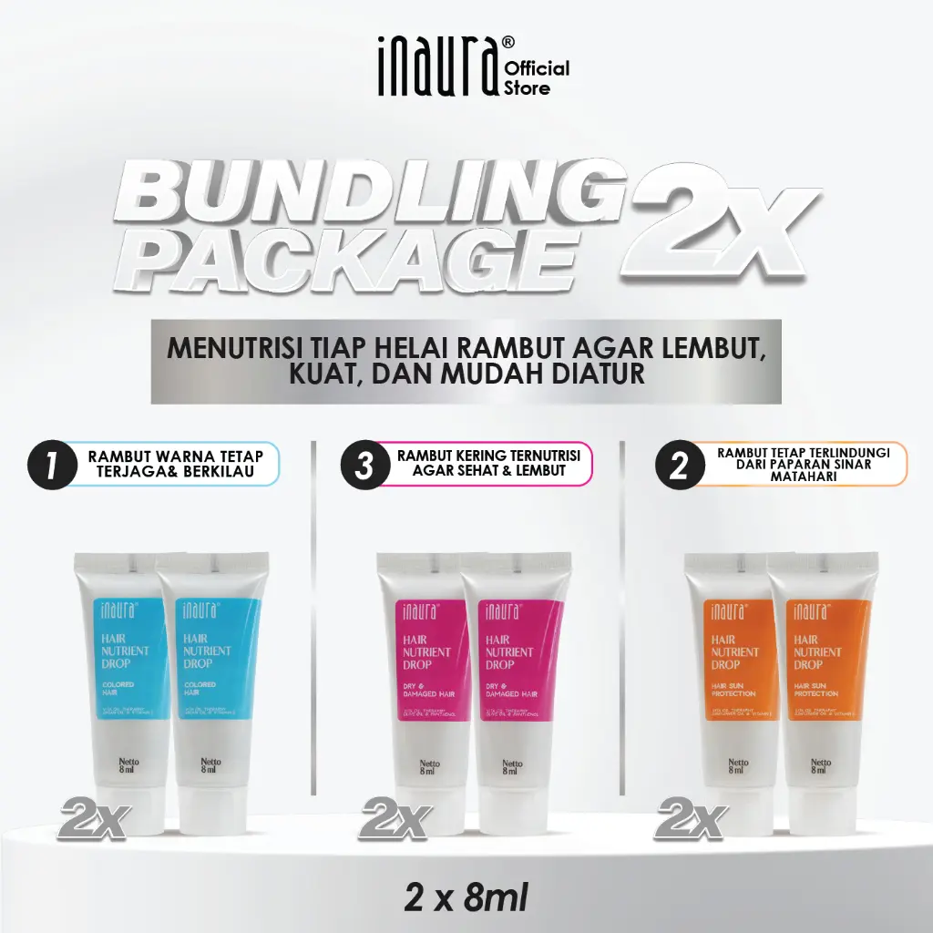 inaura paket isi 2 pcs Nutrien drop 8ml vitamin rambut