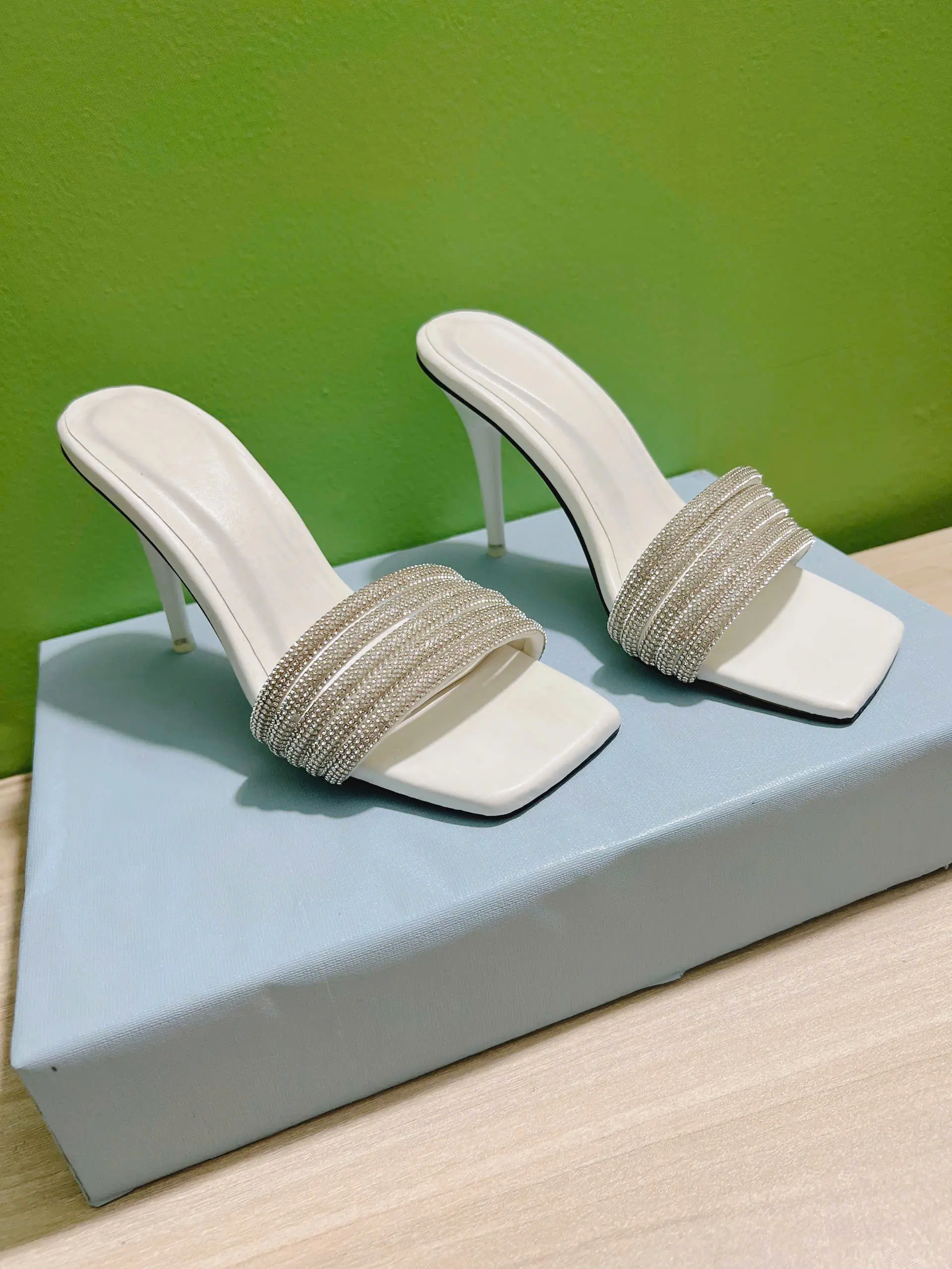 Dép guốc cao gót quai đá cao 9cm from chuẩn sandal thoitrang