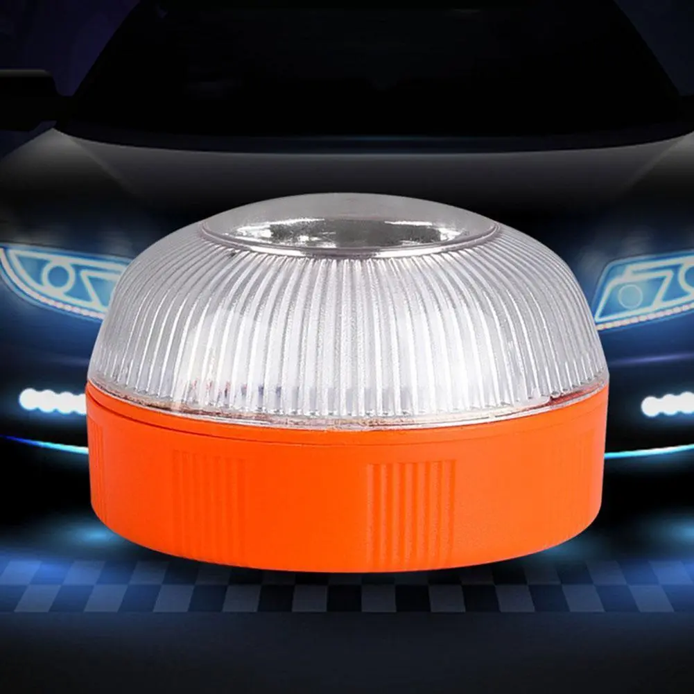 V16 Car Warning Light LED White Emergency Light Yellow Flashing Light Traffic Strong Magnetic Induction Charging