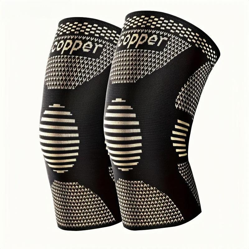 Copper Knee Pads, 1 Pair Breathable Knee Brace, Sports Knee Protector for Yoga, Lifting, Football, Basketball, Running, Gym, Workout 0