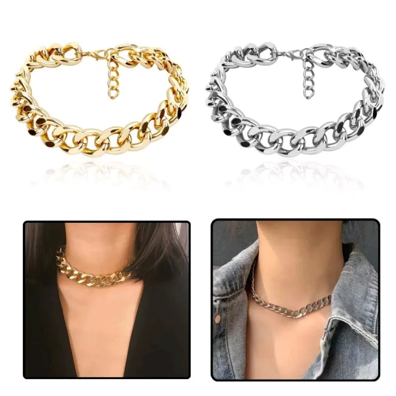 Kalung Choker Retro Rantai Besar Chain Necklace Jewellery Hadiah