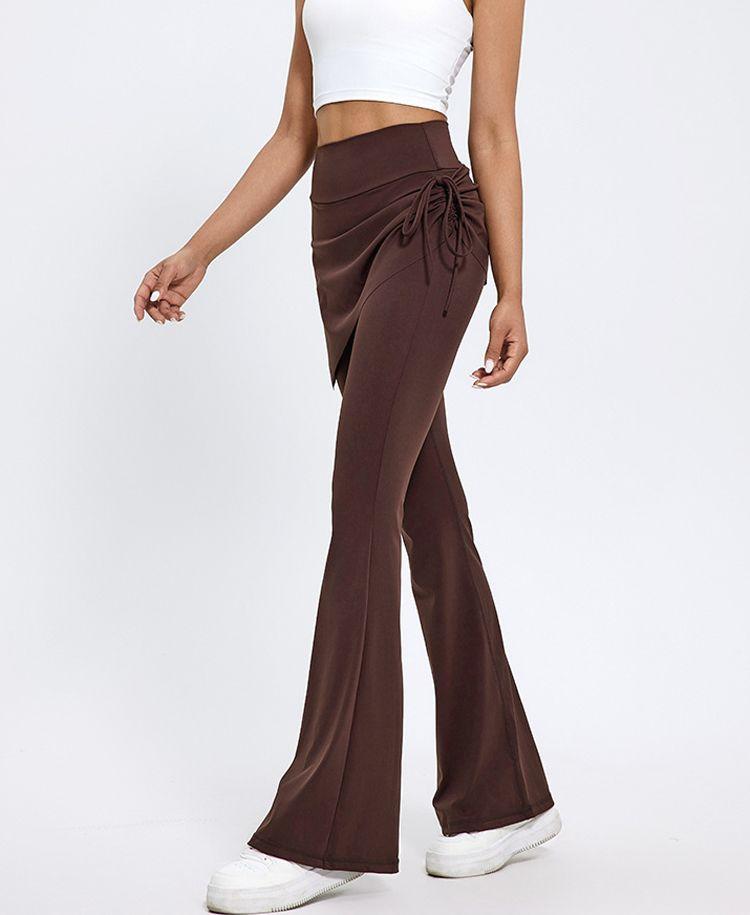 Product Introduction of 2024 Autumn and Winter New Fake Two-Piece Yoga Bell-Bottom Pants Women's Anti-Exposure High Waist Hip Lift Skinny Slimming Sports Culottes Womenswear Lingerie Comfort Basic 18