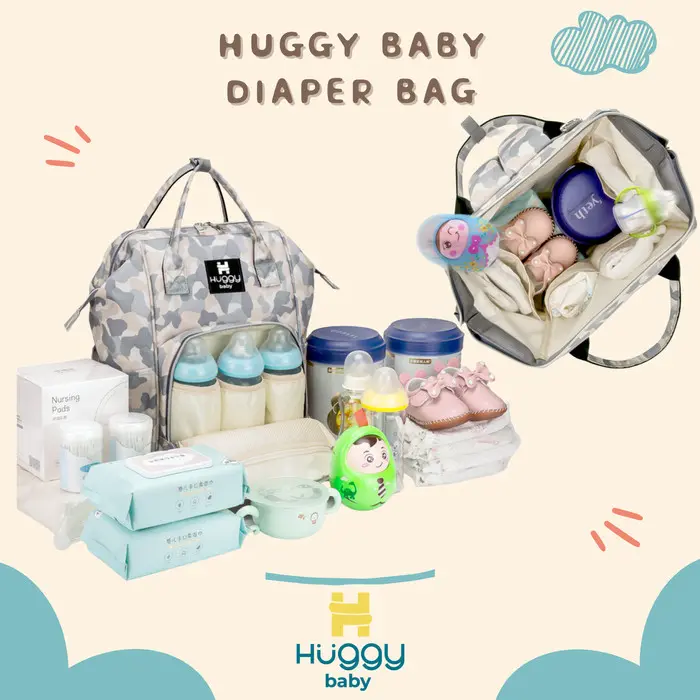 Huggy Baby BAG03 Diaper Bag Tas Perlengkapan Multifungsi Bayi Anak Bags GREEN UNICORN