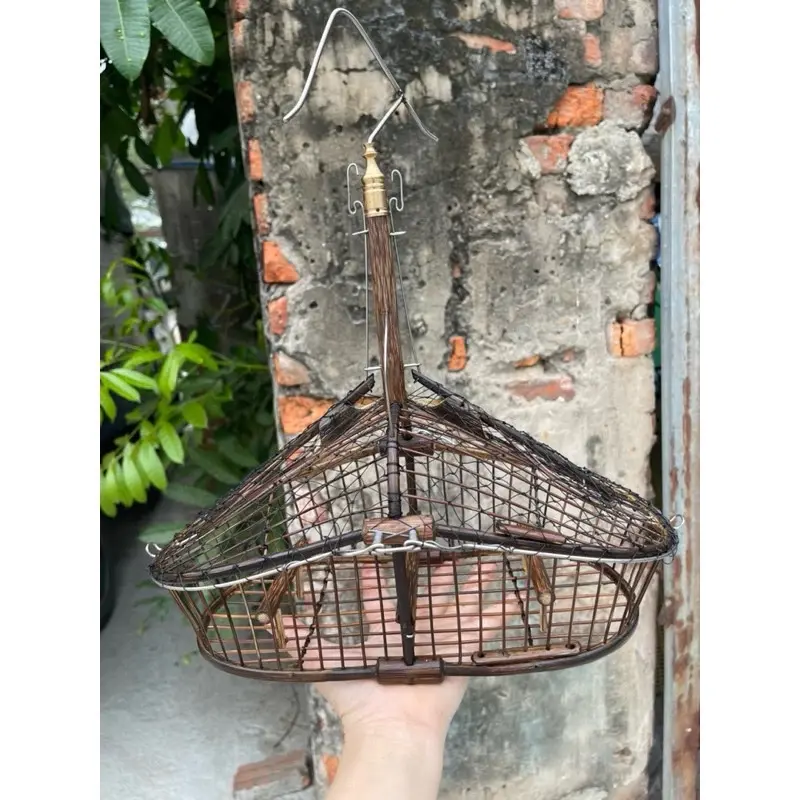 Lồng lụp lụi 2 mặt dành cho chim mào , khuyên , hút mật hàng kĩ bao nhạy móc đồng xoay 360