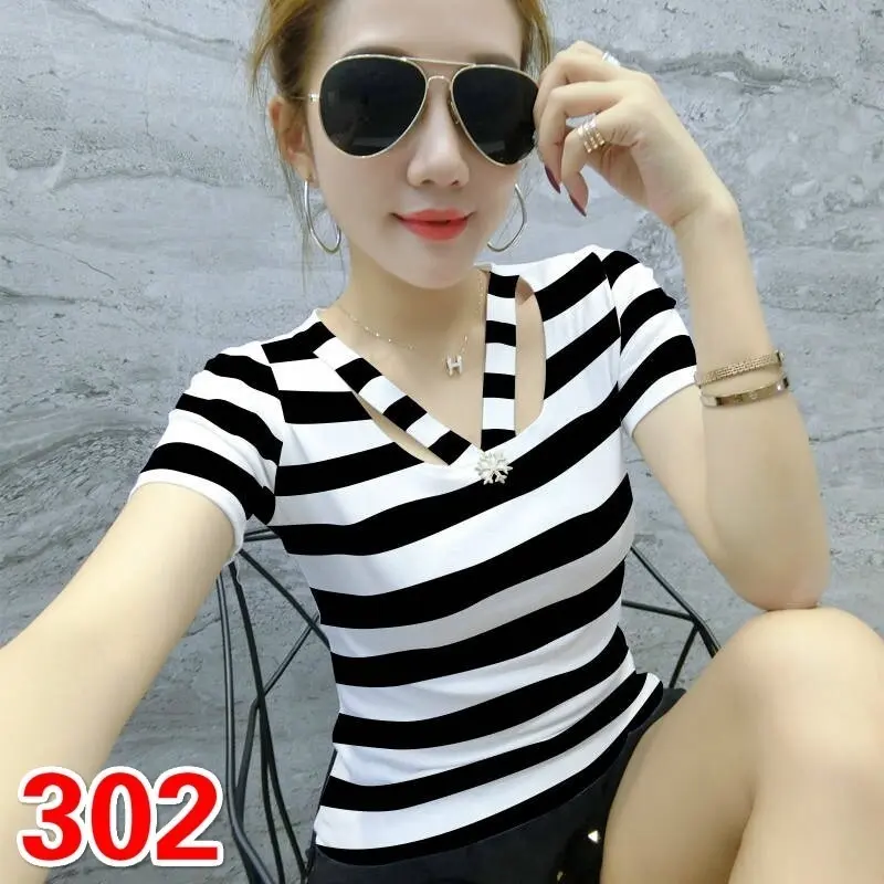 Áo Phông nữ, Áo ngắn Tay Áo, Phong Cách Hàn Quốc, Áo Cánh Mỏng, Thích Hợp Cho Mùa Hè, Cổ Chữ V, Áo Phông Thường Ngày Top Women Cổ Tròn