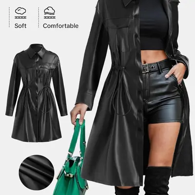 Selected Fashion Nova Leather Trench Coat TikTok Shop