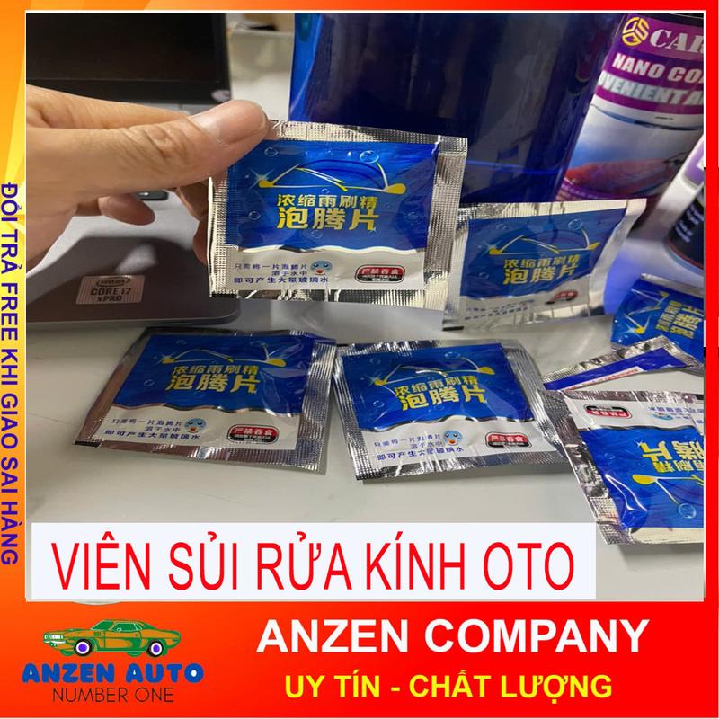 60 Viên Sủi Rửa Kính Ô Tô - Tẩy Sạch Kính 1 Viên Pha 4 Lít Nước - Chăm Sóc Xe - Thân Thiện Môi Trường - COMBO 60 VIÊN