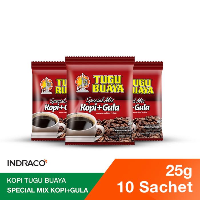 Gambar Tugu Buaya Kopi Special Mix Kopi+Gula (10 sachets x 23g) dari INDRACO Store Kab. Gresik Tokopedia
