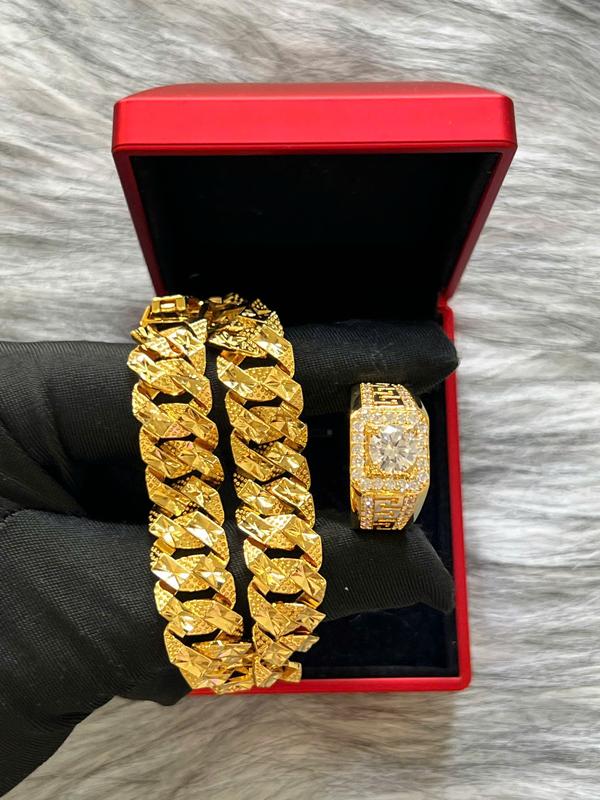 Bộ Trang Sức Lắc Tay Lật Nhẫn Nam Sang Trọng Bền Màu Pro32 - Trang Sức Kim Vân