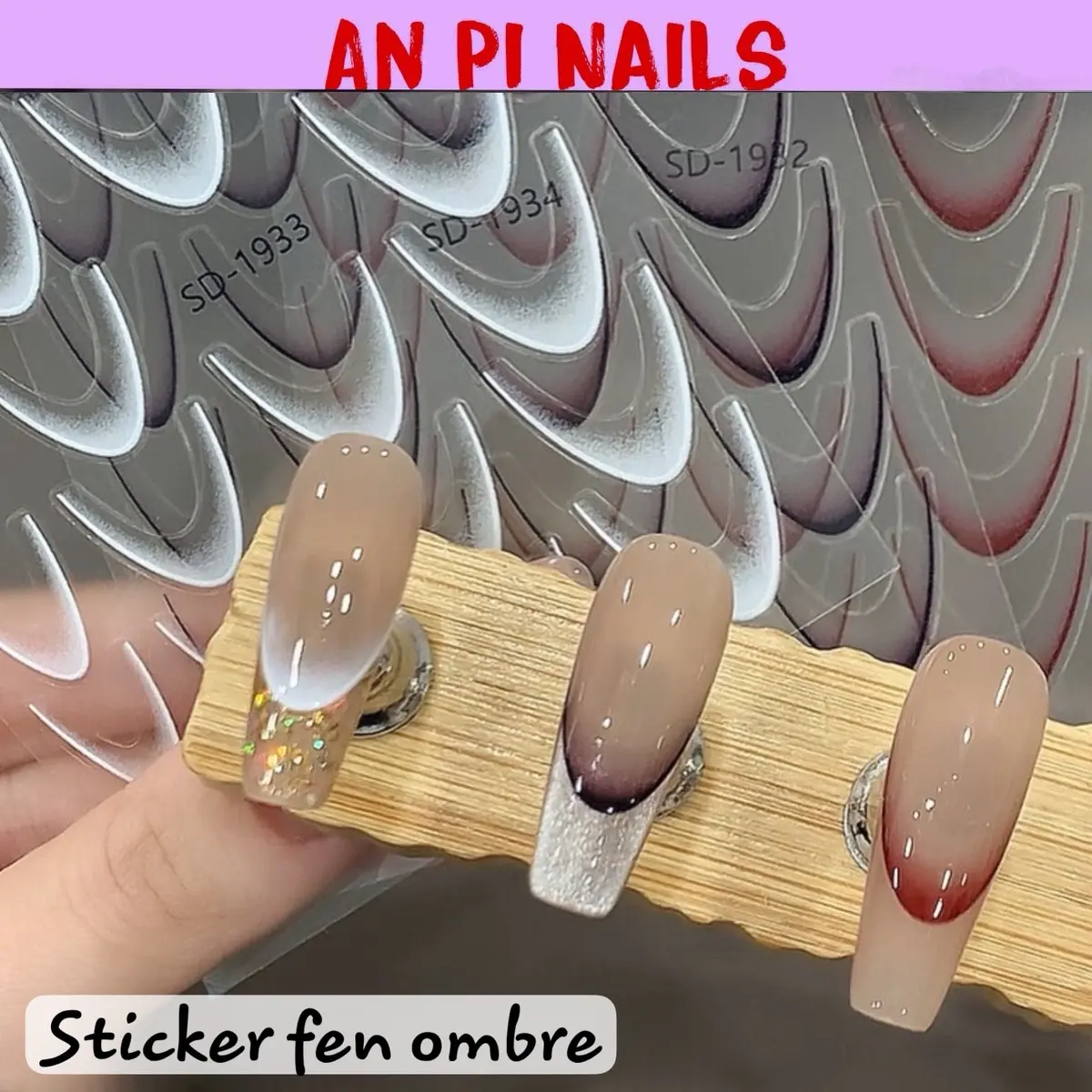 Sticker fen ombre 4 màu cực hot, An Pi Nails Làm Nail