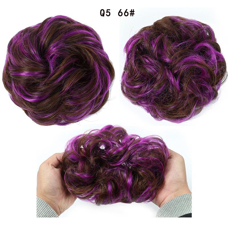 [Hot Sale] Curly Hair Bun Chemical Fiber Wig Hair Bag Female European and American Fluffy Natural Bun Updo Hair Bag Hair Ring Bud 3