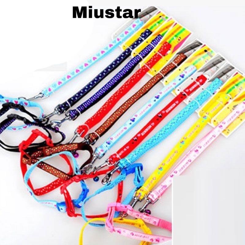 Dây Dắt Kèm Vòng Cổ Chuông Nhiều Màu Sắc Cho Chó Mèo