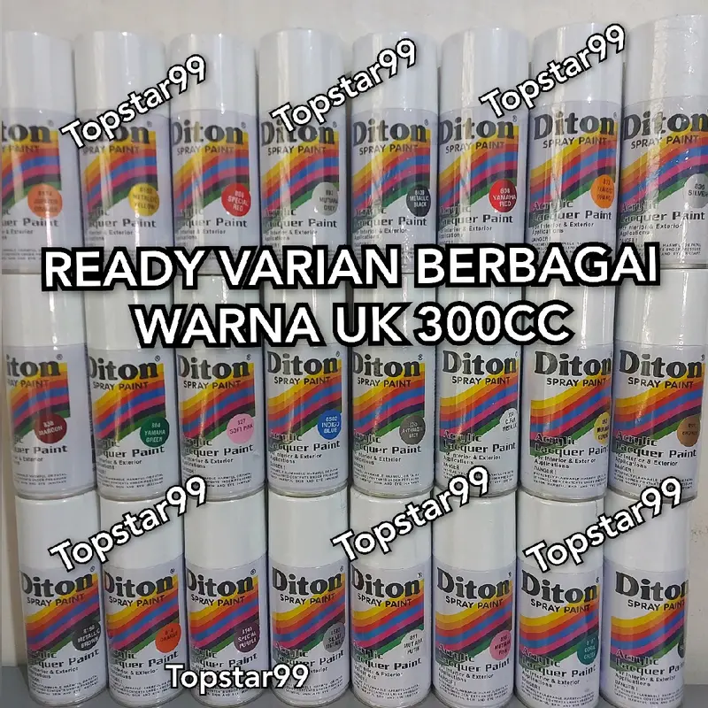 Pilok Cat Diton Ready Berbagai Varian Warna  Hitam Epoxy Pernis Merah Putih Biru Hijau Primer Grey 8020 884 839 836 8265 886 823 840 8540 803 8502 8460 8176 8173 8455 300cc Spray Paint 0