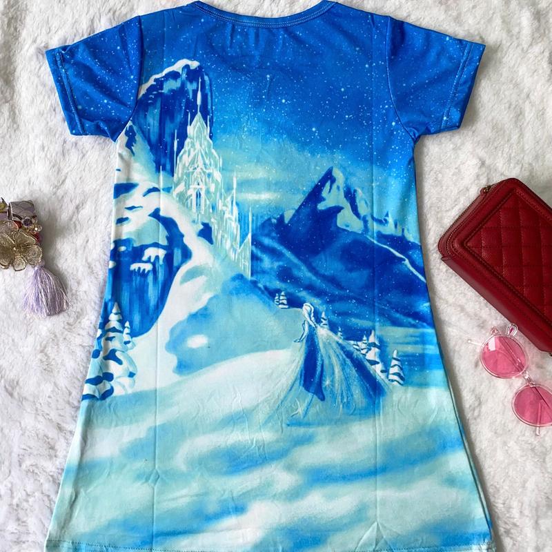 Dress anak printing daster anak perempuan motif elsa 6