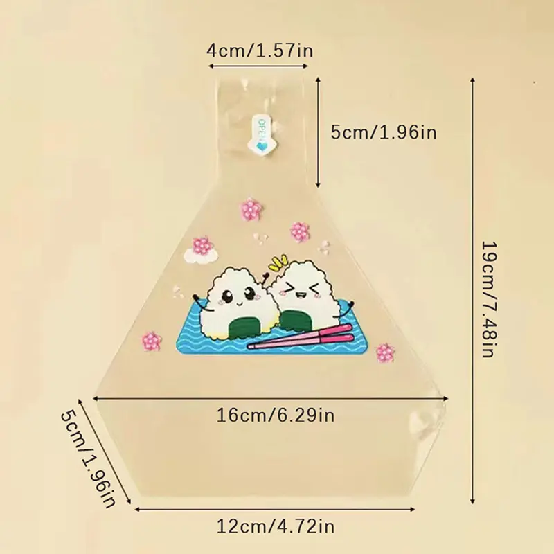 Túi Đựng Cơm Nắm Hình Tam Giác, Túi Đựng Bao Bì Tách Rời Dễ Rách, Cấp Thực Phẩm, Thích Hợp Làm Khuôn Làm Nóng Bằng Vi Sóng, Thiết Kế Hoạt Hình Dễ Thương, Phong Cách Sushi Nhật Bản 4
