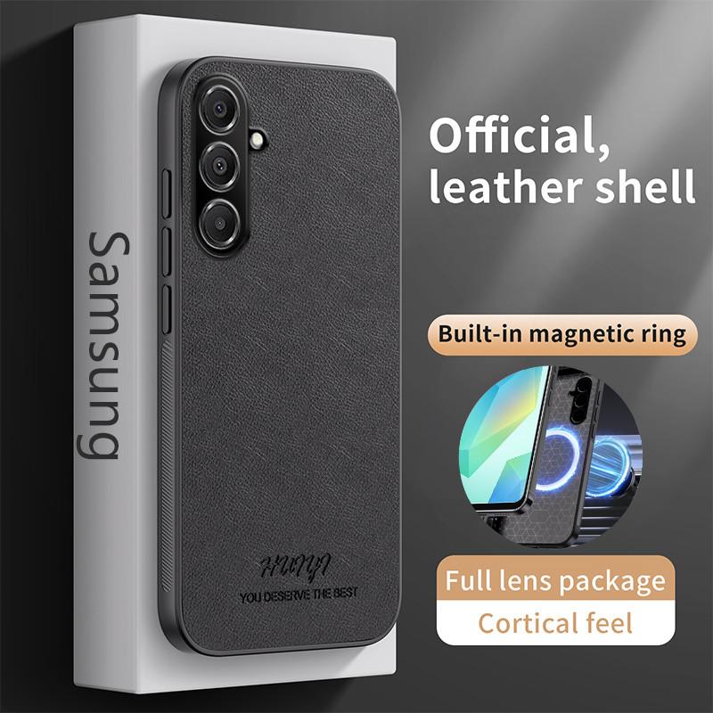  Ốp Da Dành Cho Samsung Galaxy A16 5G A06 A55 A15 A25 A35 A14 A24 A34 A54 A52S A05S A13 A23 A51 A71 4G A53 A73 5G Ốp Điện Thoại Có Sạc Không Dây Có Giá Đỡ Từ Tính Trên Ô Tô Vỏ Bảo Vệ 