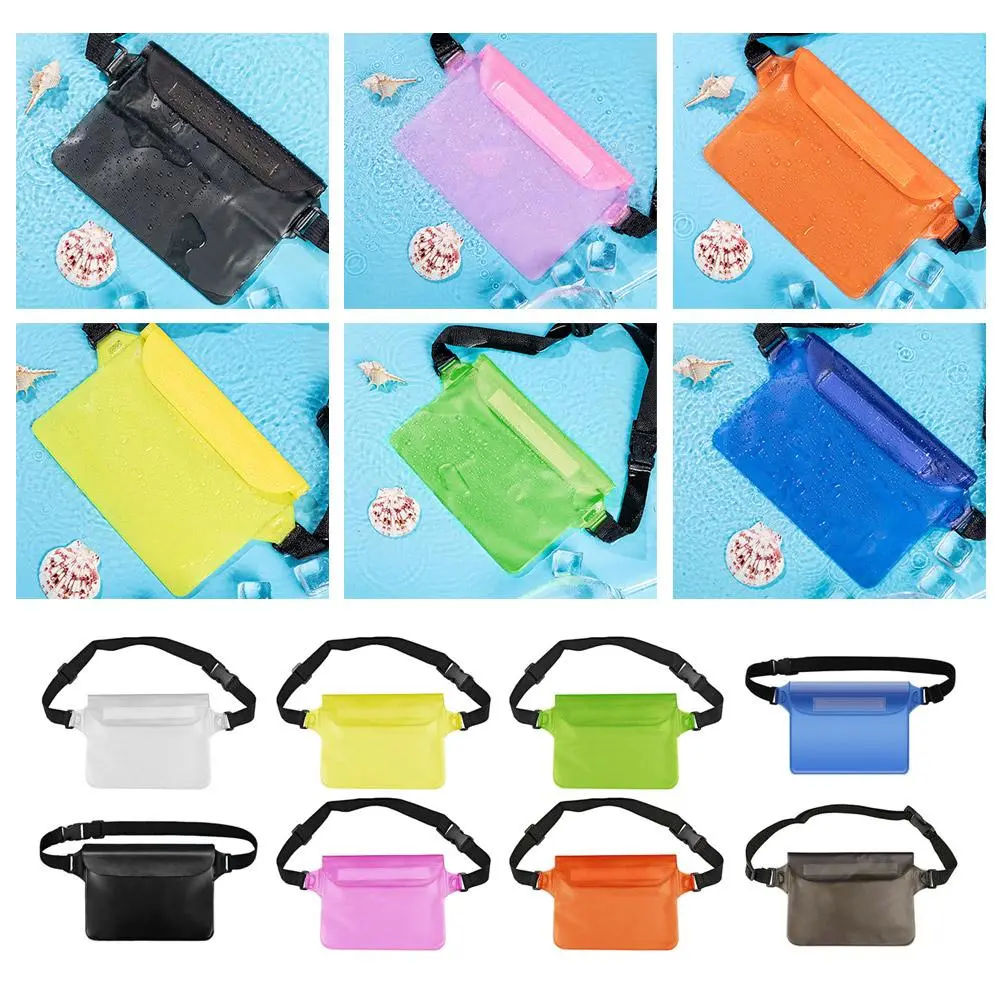 Waterproof Waist Bag Swimming 3-Layer Waterproof Diving Bag PVC Beach Bag Phone Case Shoulder Bag