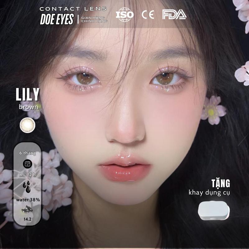 [Lily Brown] - Lens Kính áp tròng chỉ có 0 độ - 1 CHIẾC lens Doe Eyes