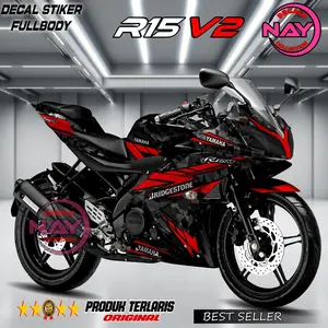 Decal R15 - Stiker Fullbody R15 V2 Motif Kaca Pecah 2024 NDC234 / Sticker Motor R15v2 Full Body skotlet Motorcycle Racing