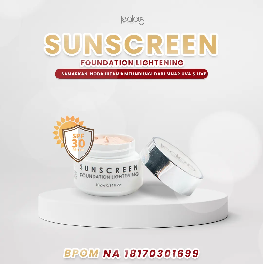 Jealous Sunscreen Foundation Lightening Cream Pagi Samarkan Noda Hitam Perlindungan Dari SInar UVA & UVB Dengan SPF 30 mencerahkan wajah Niacinamide Pencerah sunscreen  recommend